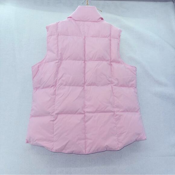EUC Women’s Lands’ End Down Puffer Vest size Medium (10-12) Pink Frost Packable - Picture 2 of 4